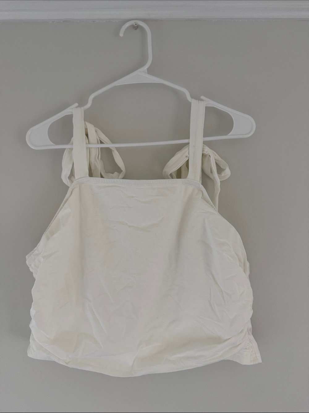 Cream Tie-Strap Crop Top